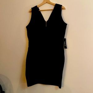 Bebe size 14 black v neck bandage dress